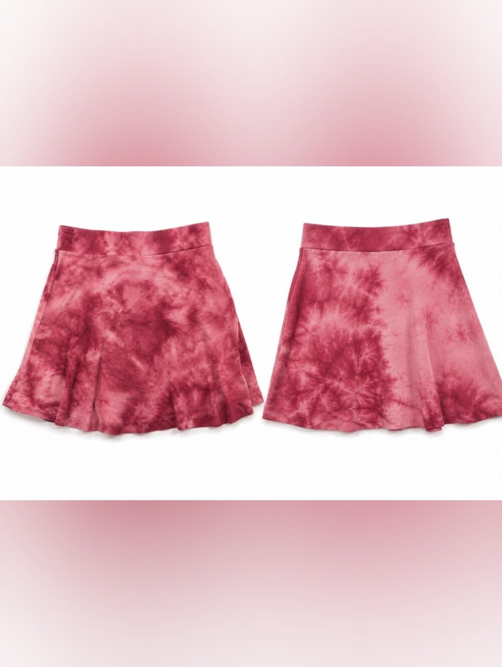 Socialite Cranberry Tie Dye Skater Mini Skirt Size Small